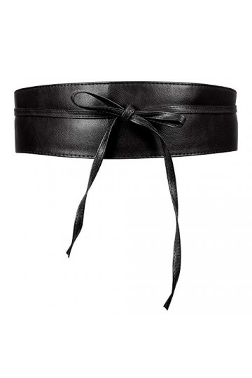JASGOOD Ceinture large pour femme - Noir - Medium