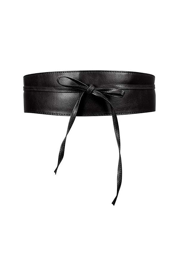 JASGOOD Ceinture large pour femme - Noir - Medium