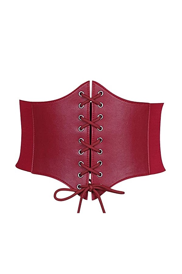 Jasgood Ceinture élastique à lacets pour femme, a-noir, X-Large