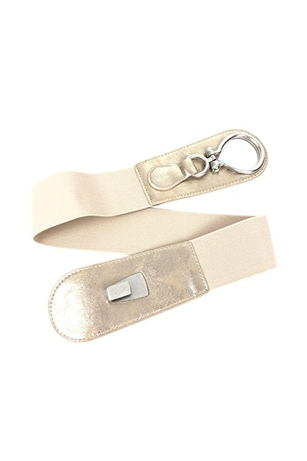 LIVAN - Ceinture femme - ceinture Large Élastique Extensible souple taille - Métal Clouté Crochet Boucle - taille 75cm 80cm -