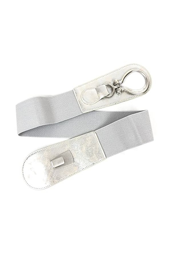 LIVAN - Ceinture femme - ceinture Large Élastique Extensible souple taille - Métal Clouté Crochet Boucle - taille 75cm 80cm -