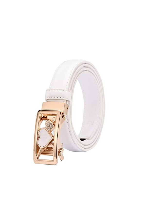 Femmes Ceinture en Cuir avec Le Coeur Boucle Casual Automatique à Cliquet Réglable pour Les Pantalons Ceinture De Travail