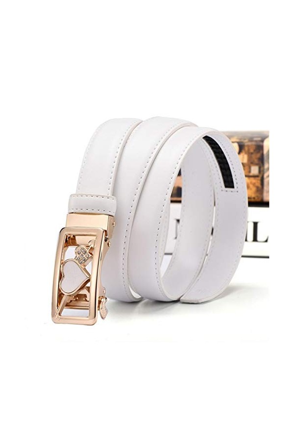 Femmes Ceinture en Cuir avec Le Coeur Boucle Casual Automatique à Cliquet Réglable pour Les Pantalons Ceinture De Travail