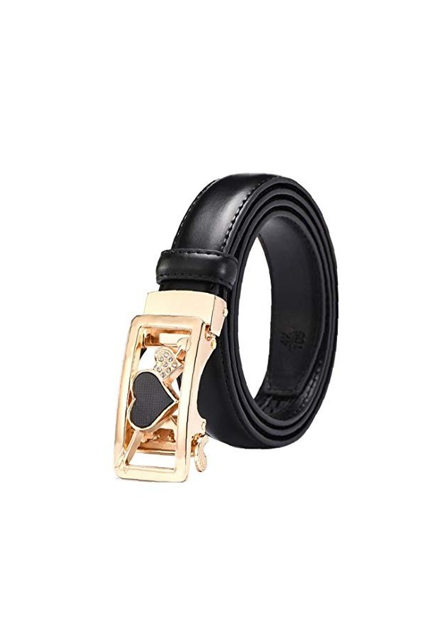 Mesdames Bracelet En Cuir Avec Coeur Boucle Casual Ceintures Boucle Automatique À Cliquet