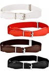 4 Pièces Ceinture Élastique Ajustable pour Enfants avec Fermeture en Cuir pour Fille et Garçons Jeu de Couleurs 1 