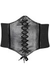 Malaxlx Noir Ceinture Corset Ceinture à Lacets Cuir Corset Ceinture Élastique Rétro Ceinture pour Femme Fille