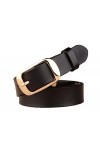 Cliont delicate Ceinture femme en cuir véritable avec ceinture en or et noir largeur 2.9cm