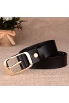 Cliont delicate Ceinture femme en cuir véritable avec ceinture en or et noir largeur 2.9cm