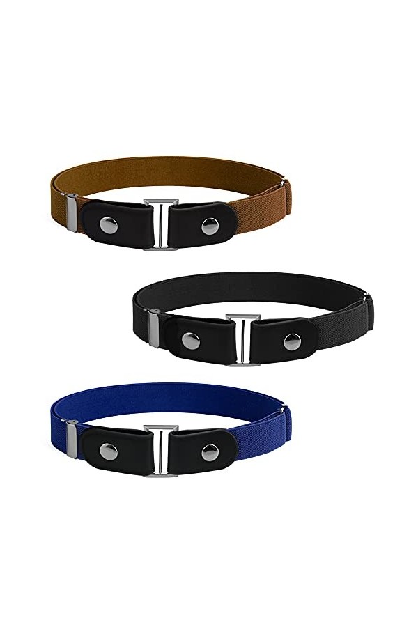 SPEACOUR 3 PCS Ceinture Invisible sans Boucle Ceinture Élastique Ajustable Grande Taille Ceinture Extensible Sans Boucle Unis
