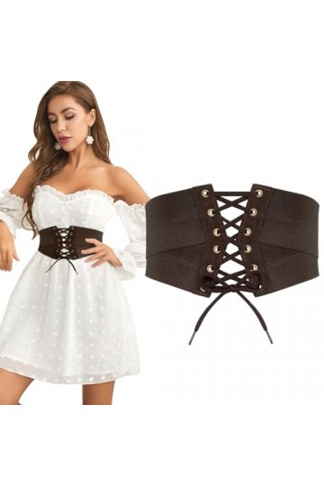 JasGood Ceinture corset élastique pour femme - Taille haute - Ceinture RCA large - Ceinture rétro pour femme - Pour robe dHa