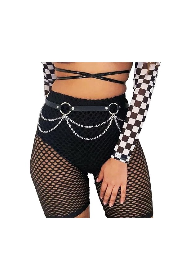Ushiny Punk femmes ceintures de taille en cuir ceinture de corps accessoires dhalloween Festival Rave tenue pour femmes et f