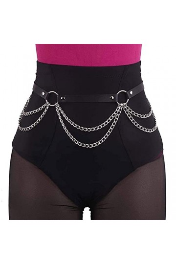 Ushiny Punk femmes ceintures de taille en cuir ceinture de corps accessoires dhalloween Festival Rave tenue pour femmes et f