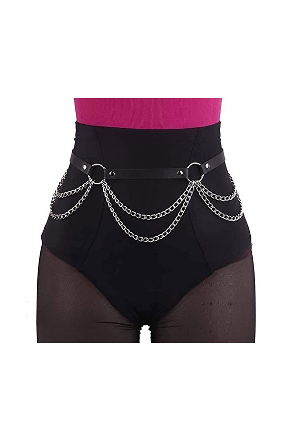 Ushiny Punk femmes ceintures de taille en cuir ceinture de corps accessoires dhalloween Festival Rave tenue pour femmes et f