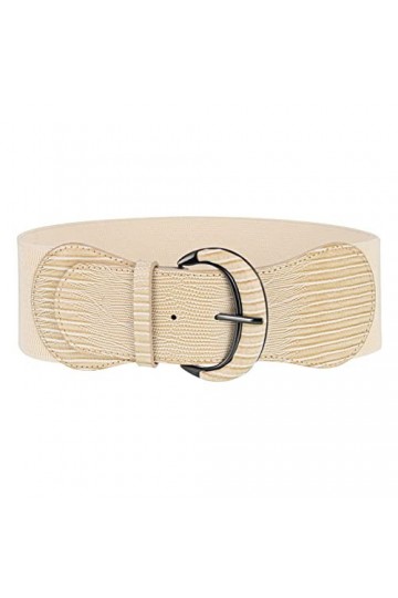 JOELELI Ceinture extensible large pour femme - Ceinture élastique tendance avec boucle à crochet rétro - Pour robe, combinais