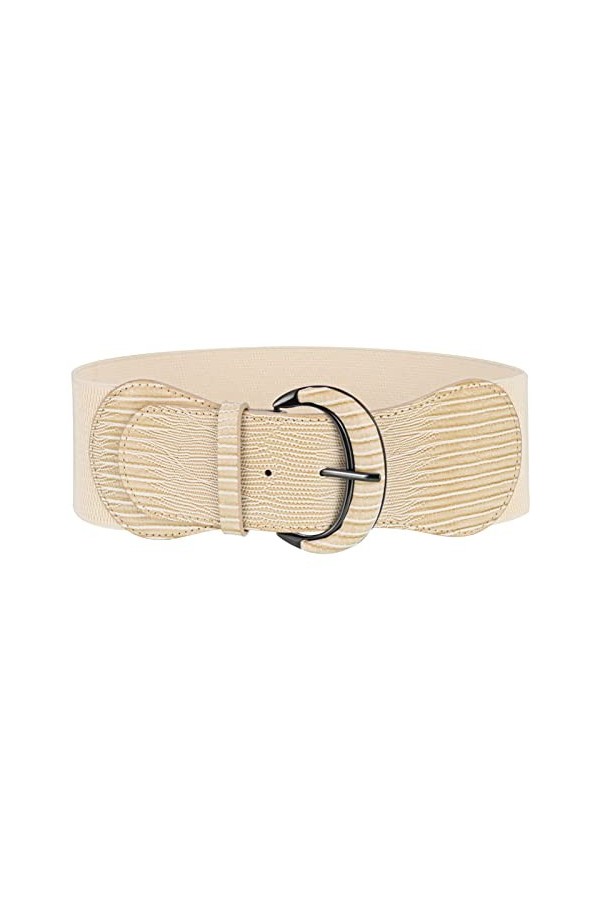 JOELELI Ceinture extensible large pour femme - Ceinture élastique tendance avec boucle à crochet rétro - Pour robe, combinais