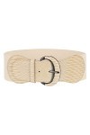JOELELI Ceinture extensible large pour femme - Ceinture élastique tendance avec boucle à crochet rétro - Pour robe, combinais