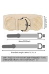 JOELELI Ceinture extensible large pour femme - Ceinture élastique tendance avec boucle à crochet rétro - Pour robe, combinais