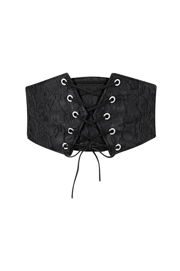 JasGood Ceinture élastique large à lacets, pour femme, d-rouge, Fit Taillengröße 68cm-79cm
