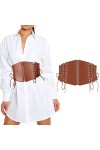 WELROG Corset Elastique pour Femme - Ceinture Corset pour Femme Ceinture à Fermeture Eclair Ceinture Large à Lacets pour Femm