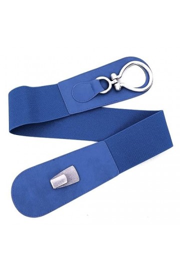 LIVAN - Ceinture femme - ceinture Large Élastique Extensible souple taille - Métal Clouté Crochet Boucle - taille 75cm 80cm -