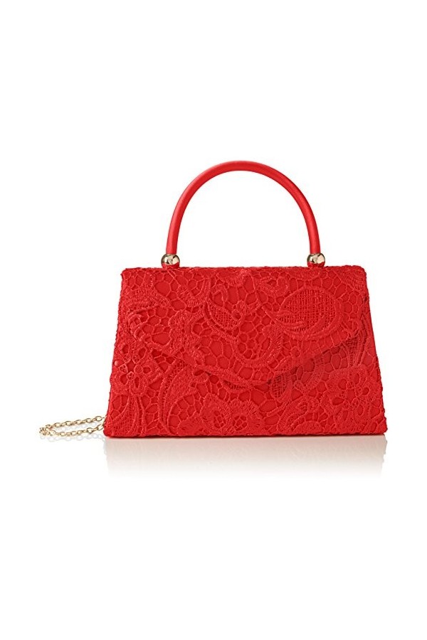 SwankySwans Pochette élégante en dentelle Kendall pour femme, rouge rouge , Taille unique