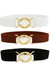 Taicols Ceinture élastique pour femme, ceinture, femme, élastique, ceinture, femme, vintage, pour femme, avec boucle, Noir, b