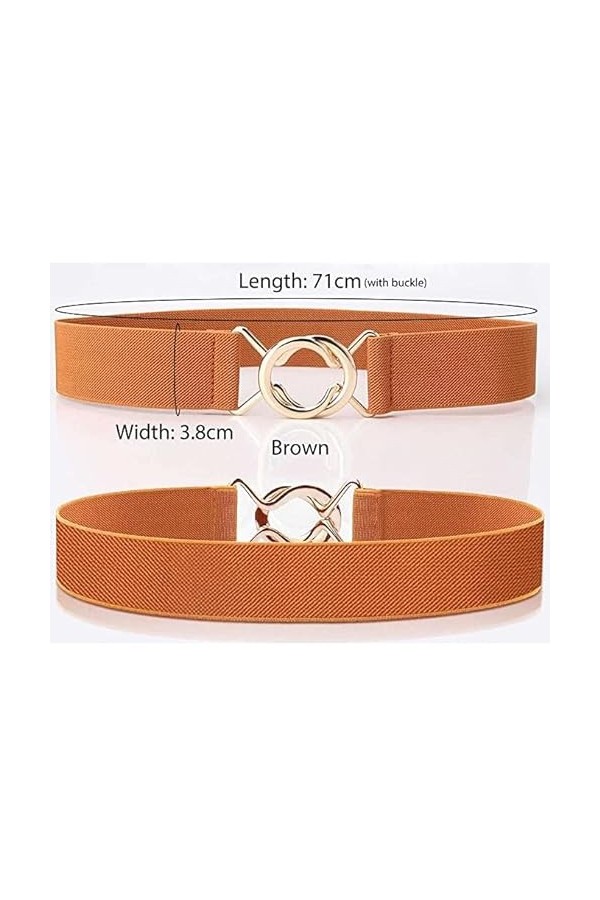 Taicols Ceinture élastique pour femme, ceinture, femme, élastique, ceinture, femme, vintage, pour femme, avec boucle, Noir, b