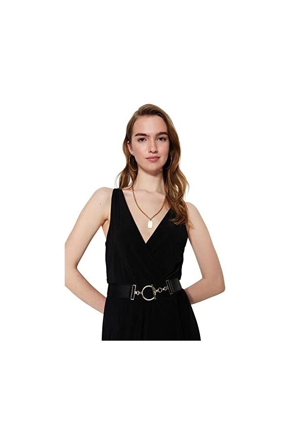 Trendyol Ceinture en Simili Cuir uni pour Femme ApparelBelt, Noir