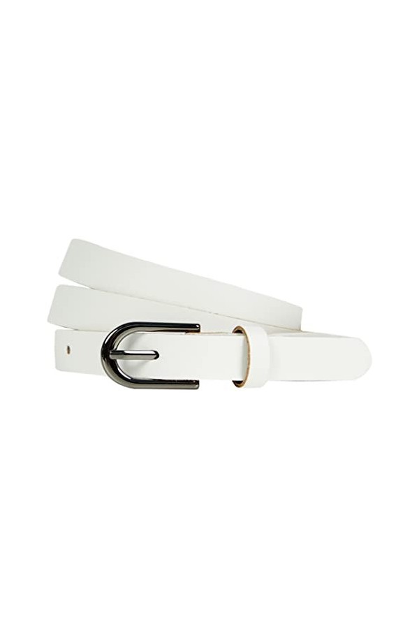 Ceinture en cuir pour femme 2 cm RDS-01, Blanc., 115 cm Gesamtlänge 130 cm 