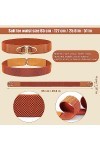LUTER 3 Pièces de Waist Belt Women, Mode Vintage Ceintures Élastiques en Cuir PU Ceinture Élastique avec Boucle Femmes Ceintu