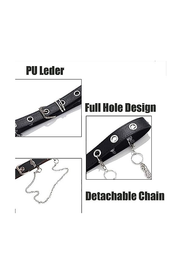 Durnrge Ceinture Cuir Femme, Ceinture à Œillet Ceinture en Jean Style Punk Ceinture Boucle Femme Femme Ceinture Cuir Pu Ceint
