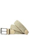 Gloop Ceinture élastique unisexe en tissu tressé pour homme et femme Largeur env. 3,5 cm, Beige et beige., Gesamtlänge 100cm