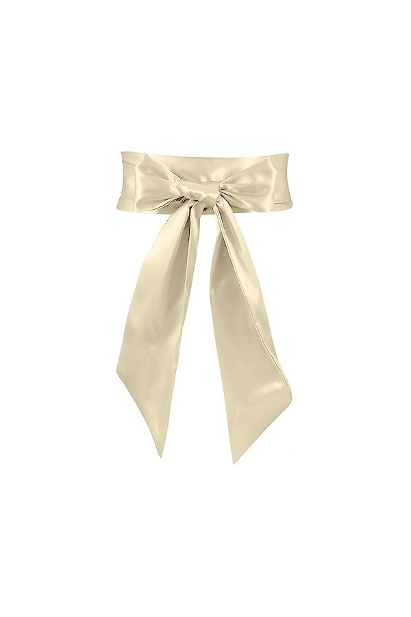 JasGood Ceinture en satin pour femme - Largeur : 3,7" - Taille unique, J-jaune clair, taille unique