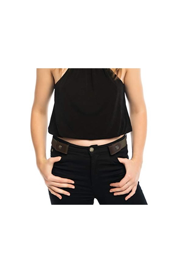 DWOY Ceinture sans boucle confortable réglable invisible - Vert -