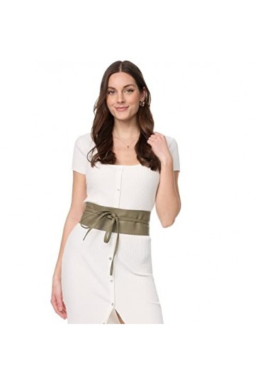 Frentree Ceinture femme, large ceinture portefeuille Obi avec laçage