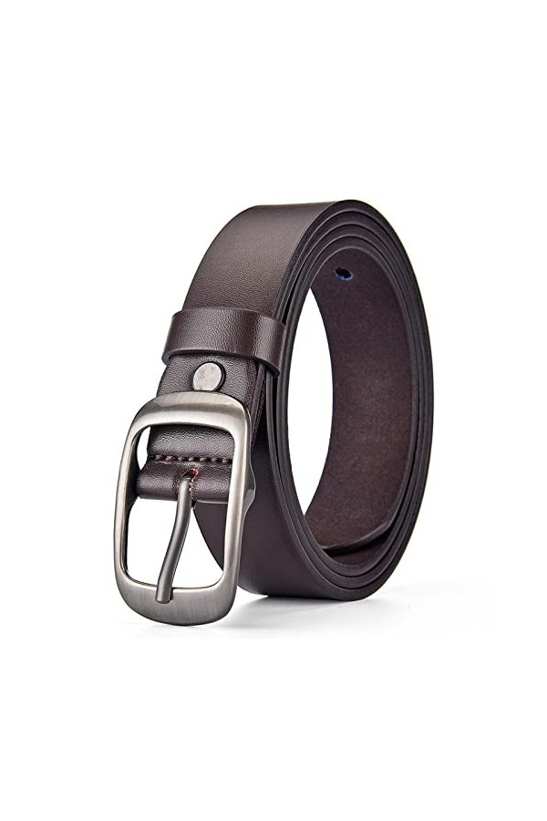 TBSCWYF Ceinture pour femmes Ceinture en cuir véritable avec boucle en alliage à une broche Ceintures en cuir PU vintage pour