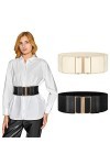 Ceinture Élastique Vintage 2 Pièces Ceinture de Taille Ceintures Extensible avec Boucle en Alliage Ceinture Cinch Ceintures d