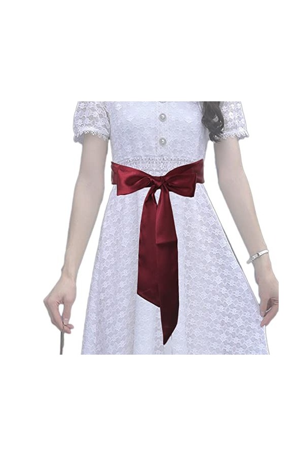 KADBLE Ceinture de robe de mariée pour femme, longue ceinture de mariée pour fête de mariage, occasion spéciale, Rouge, 250 c