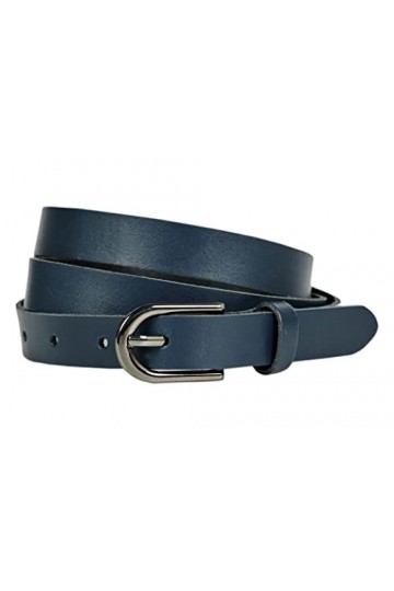 Ceinture en cuir pour femme 2 cm RDS-01, bleu, 120 cm Gesamtlänge 135 cm 
