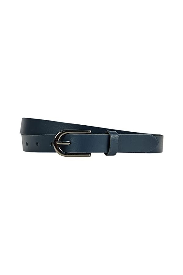Ceinture en cuir pour femme 2 cm RDS-01, bleu, 120 cm Gesamtlänge 135 cm 