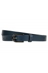 Ceinture en cuir pour femme 2 cm RDS-01, bleu, 120 cm Gesamtlänge 135 cm 