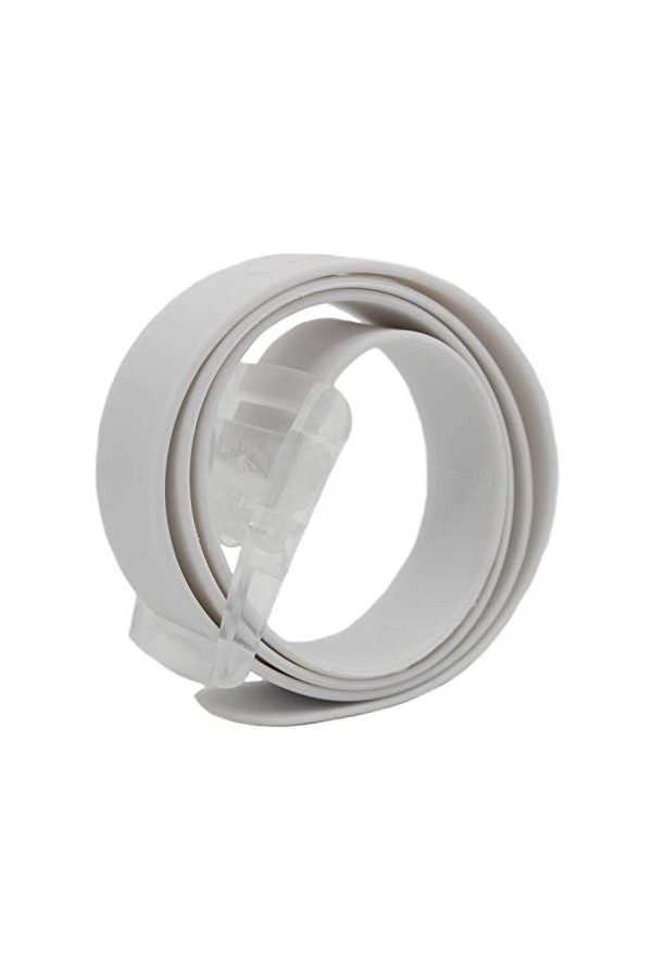 MESHIKAIER Bonbon Couleur Fashion Ceinture Unisexe en Silicone avec Boucle Plastique Blanc 