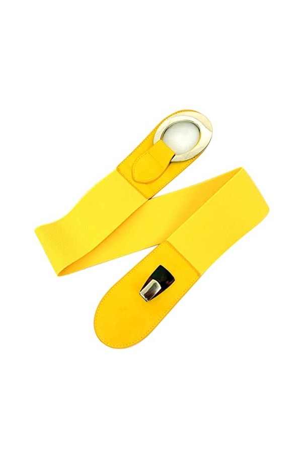 LIVAN - Ceinture femme - ceinture Large Élastique Extensible souple taille - Métal Clouté Crochet Boucle - taille 75cm 80cm -