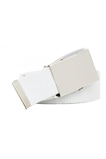 shenky - Ceinture en tissu à raccourcir soi-même - plusieurs coloris disponibles - L 160 x l 4 cm - blanc - 112cm
