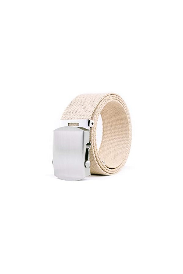 shenky - Ceinture en tissu à raccourcir soi-même - plusieurs coloris disponibles - L 160 x l 4 cm - blanc - 112cm