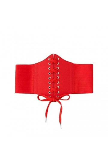 Udekit Ceinture Corset Élastique Femme Vintage Cinch Ceinture Rouge