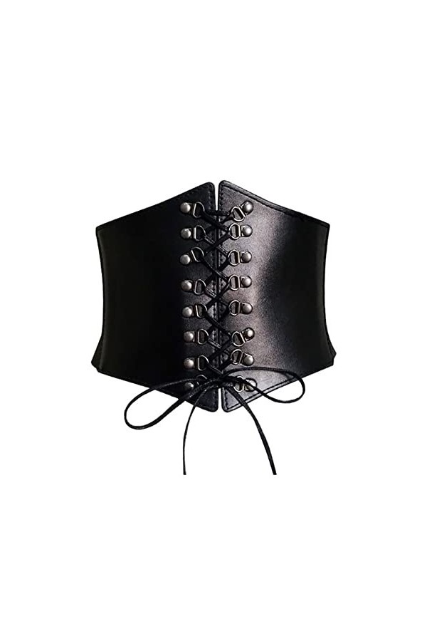 Bamboopack Ceinture corset pour femme - Ceinture élastique à lacets - Pour femme - Noir FBA-HYYE83853 