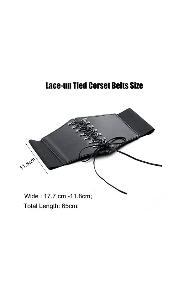 Bamboopack Ceinture corset pour femme - Ceinture élastique à lacets - Pour femme - Noir FBA-HYYE83853 