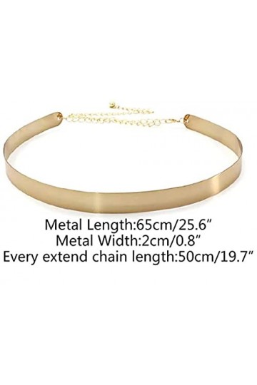 Quesuc Femmes Or Chaîne En Métal Ceinture Réglable Shiny Ceinture Mode Plaque Métal Taille Accessoires Décoratifs Robe Ceintu