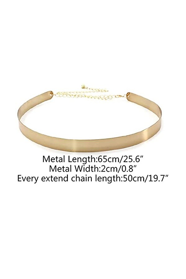 Quesuc Femmes Or Chaîne En Métal Ceinture Réglable Shiny Ceinture Mode Plaque Métal Taille Accessoires Décoratifs Robe Ceintu